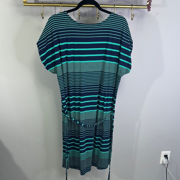 GAP Green and Navy Striped Midi Dress - Picture 3 of 6